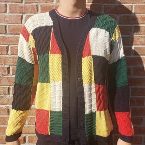 Vintage Carroll Reed Knit Quilt Cardigan